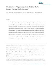 What Do Core Obligations Under the Right to Health Bring to Universal