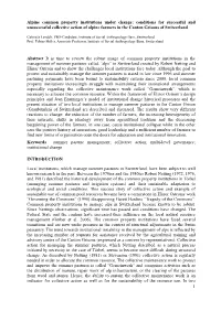 1 Alpine Common Property Institutions Under Change