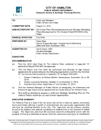 2014 User Fees Rental Agreements and Strategic Ma