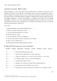 CLIL1 Henryk Sienkiewicz Part 1 I. Read the Text and Decide: TRUE Or