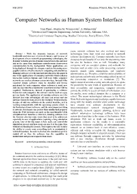Computer Networks As Human System Interface