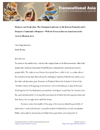 Diaspora and Unification: the Changing Landscape on the Korean Peninsula and A