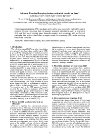 Is Indoor Residual Spraying Broken and What Should Be Fixed?