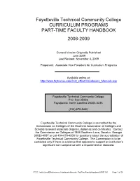 Part-Time Faculty Handbook