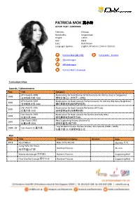 Patricia Mok 莫小玲 Actor