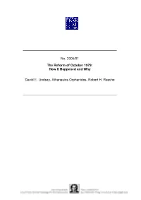 The Reform of October 1979: How It Happened and Why