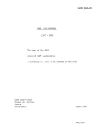 1953 the Text of the GATT Selected GATT