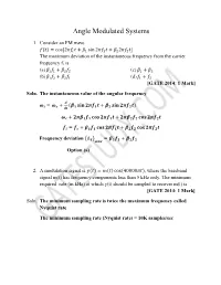 Angle Modulated Systems