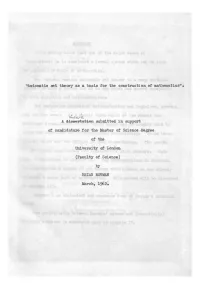 Axiomatic Set Theory As a Basis for the Construction of Mathematics"