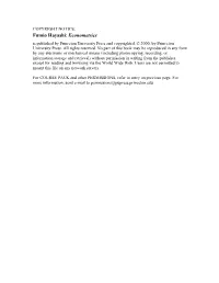 Fumio Hayashi: Econometrics Is Published by Princeton University Press and Copyrighted, © 2000, by Princeton University Press