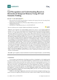 Gait Recognition and Understanding Based on Hierarchical Temporal Memory Using 3D Gait Semantic Folding
