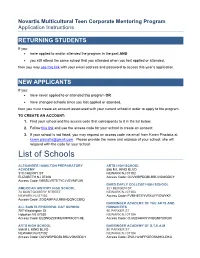List of Schools
