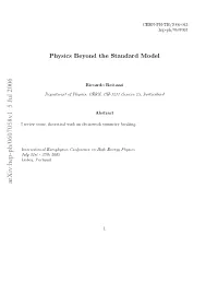 Physics Beyond the Standard Model