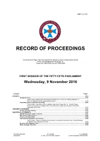 Record of Proceedings