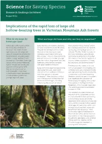 Science for Saving Species Research Findings Factsheet Project 3.3.2