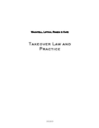 Takeover Law and Practice Guide 2020
