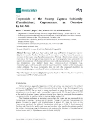 (Taxodioideae), Cupressaceae, an Overview by GC-MS
