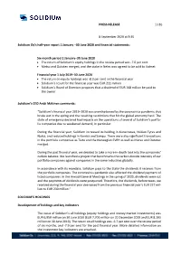 30 June 2020 and Financial Statements