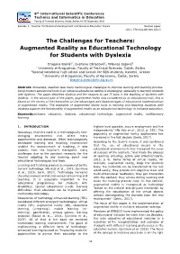 Augmented Reality As Educational Technology for Students with Dyslexia