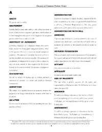 Glossary of Common Probate Terms
