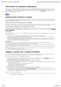 Information for Labdooers (Volunteers) Labdoo Guide to Rescue A