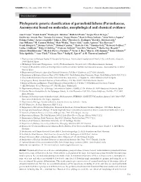 Phylogenetic Generic Classification of Parmelioid Lichens (Parmeliaceae, Ascomycota) Based on Molecular, Morphological and Chemical Evidence