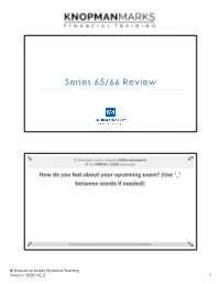 Series 65/66 Review Analytics and Calculation Concepts