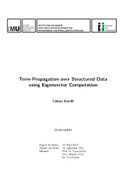 Term-Propagation Over Structured Data Using Eigenvector Computation