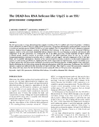 The DEAD-Box RNA Helicase-Like Utp25 Is an SSU Processome Component