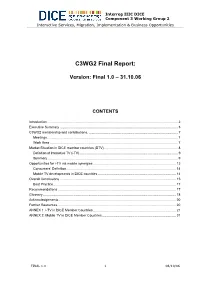 C2WG3 Progress Report
