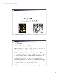Chapter 6 Introduction to Calculus
