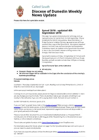 Diocese of Dunedin Weekly News Update by Called