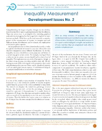 Inequality Measurement Development Issues No