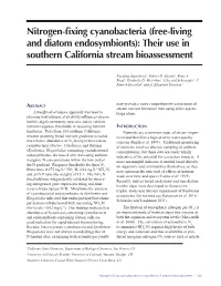 Nitrogen-Fixing Cyanobacteria (Free-Living and Diatom Endosymbionts): Their Use in Southern California Stream Bioassessment