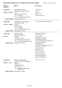 Organisations Approved in Accordance with Part M, Subpart Published 28 February 2018