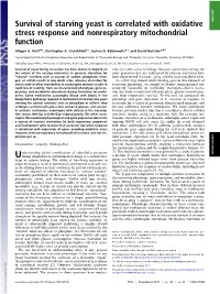 Survival of Starving Yeast Is Correlated with Oxidative Stress Response And