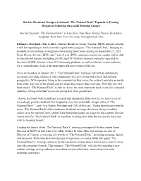 The National Desk” Expands to Evening Broadcast Following Successful Morning Launch