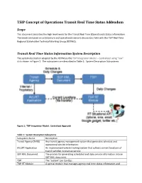 TSIP Concept of Operations Transit Real Time Status Addendum