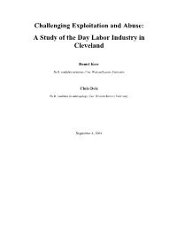 Challenging Exploitation and Abuse: a Study of the Day Labor Industry in Cleveland