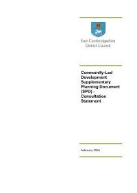 Community-Led Development Supplementary Planning Document (SPD) - Consultation Statement