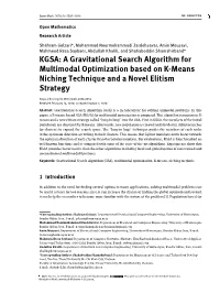 KGSA: a Gravitational Search Algorithm for Multimodal