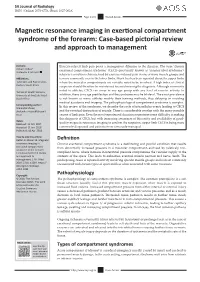 Magnetic Resonance Imaging in Exertional Compartment Syndrome of the Forearm: Case-Based Pictorial Review and Approach to Management