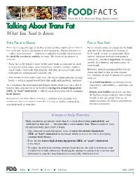Talking About Trans Fat: What You Need to Know