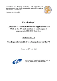 Work Package 2 Collection of Requirements for OS