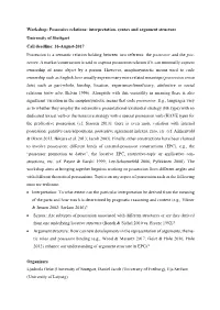 Workshop: Possessive Relations: Interpretation, Syntax and Argument