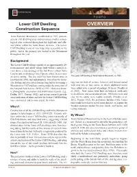 FACT SHEET OVERVIEW Lower Cliff Dwelling Construction Sequence