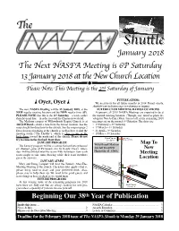 January 2018 NASFA Shuttle