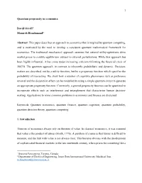 Quantum Propensity in Economics David Orrell Monireh Houshmand Abstract