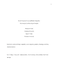 Social Categories Create and Reflect Inequality