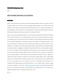TWN AFRICA Working Paper Series OBUASI MODEL for SMALL SCALE MINING: Introduction Ghana, Like Most Mineral Rich African Countr